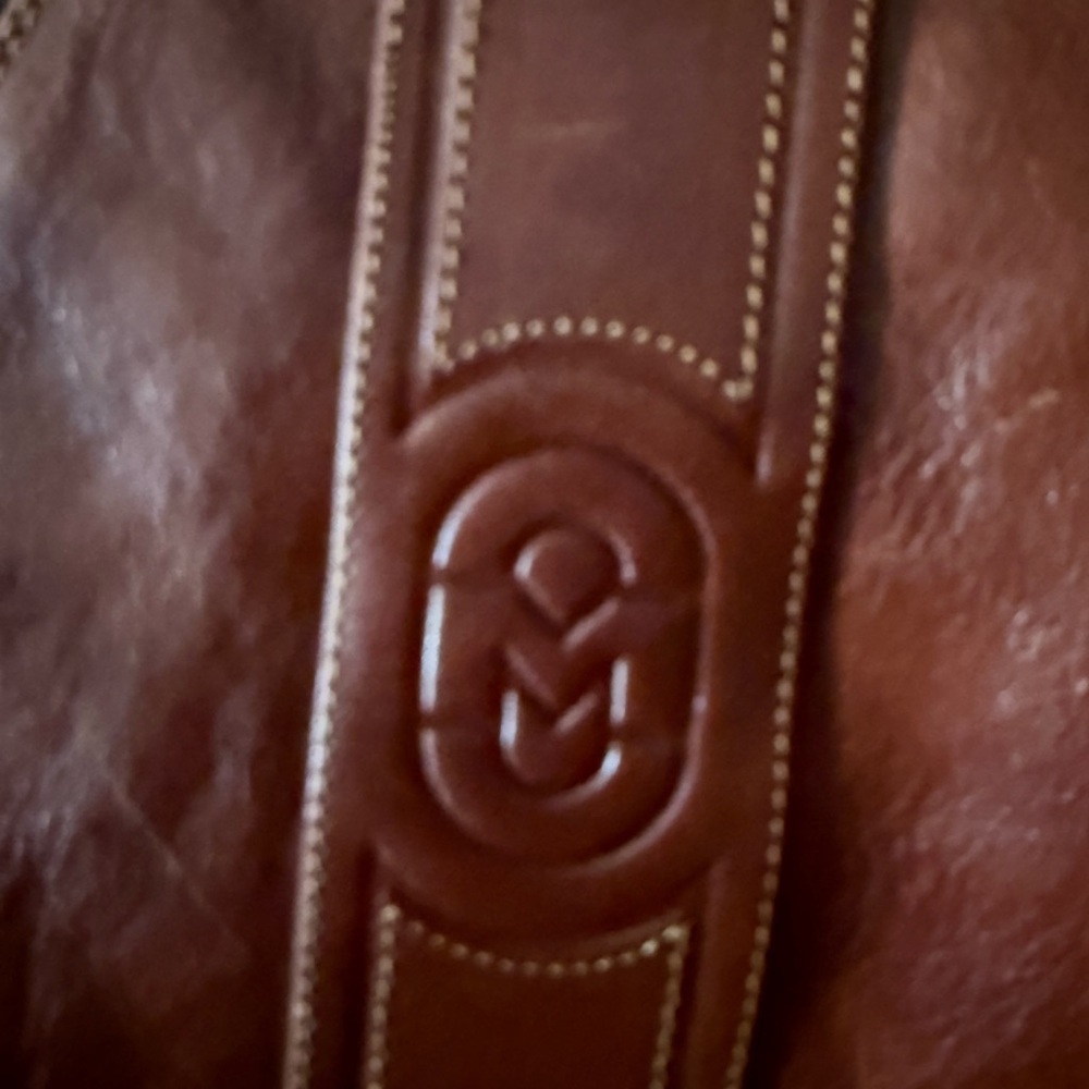 Marino Orlandi Embossed Leather Logo Sling Backpack Convertible Handbag - Picture 10 of 12